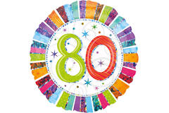 80th Birthday Foil Balloon Radiant - 46 cm